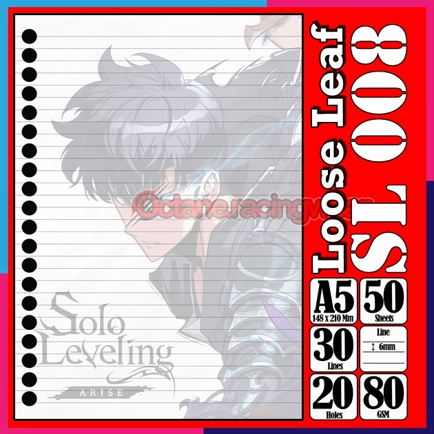 

Loose leaf Kertas binder A5 Isi 50 Lembar karakter Solo Leveling Anime sun jin woo Kertas binder autestic autestik Estetik Buku Refil isi ulang lucu warna warni bergambar garis Polos Repil Vol-