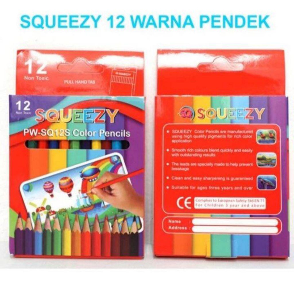 

Pensil Warna Squeezy 12 Warna