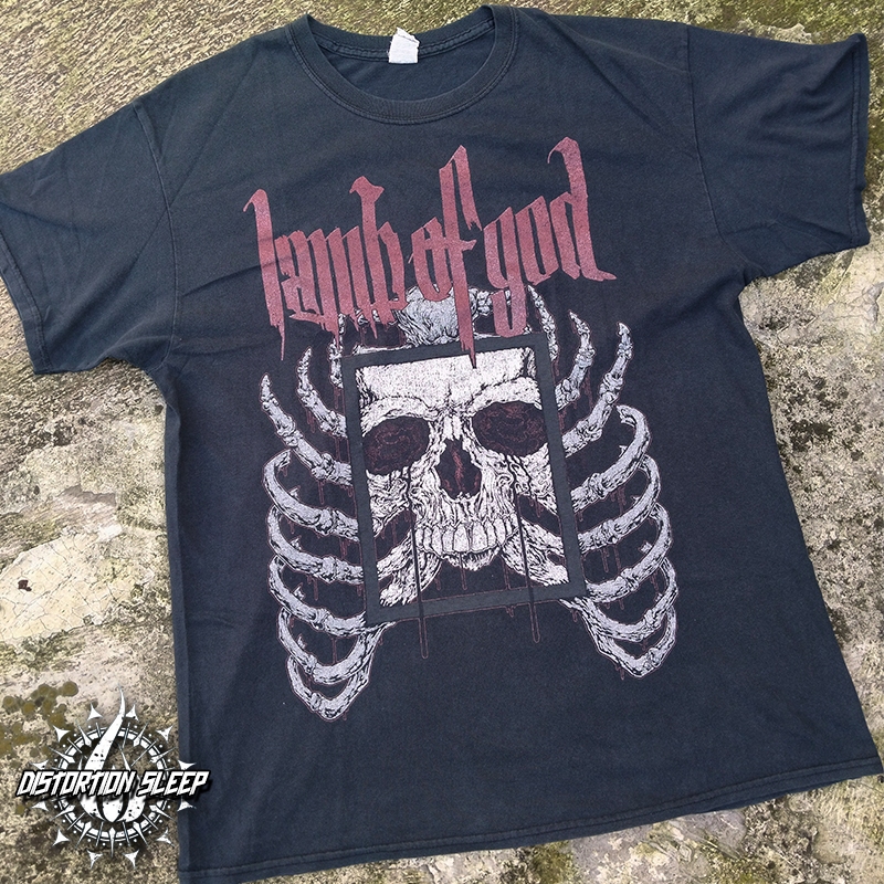 Tshirt Band Lamb Of God 'Tour 2015'/ Second Warna Turun Merona / Size L / Tag Gildan Heavy Cotton
