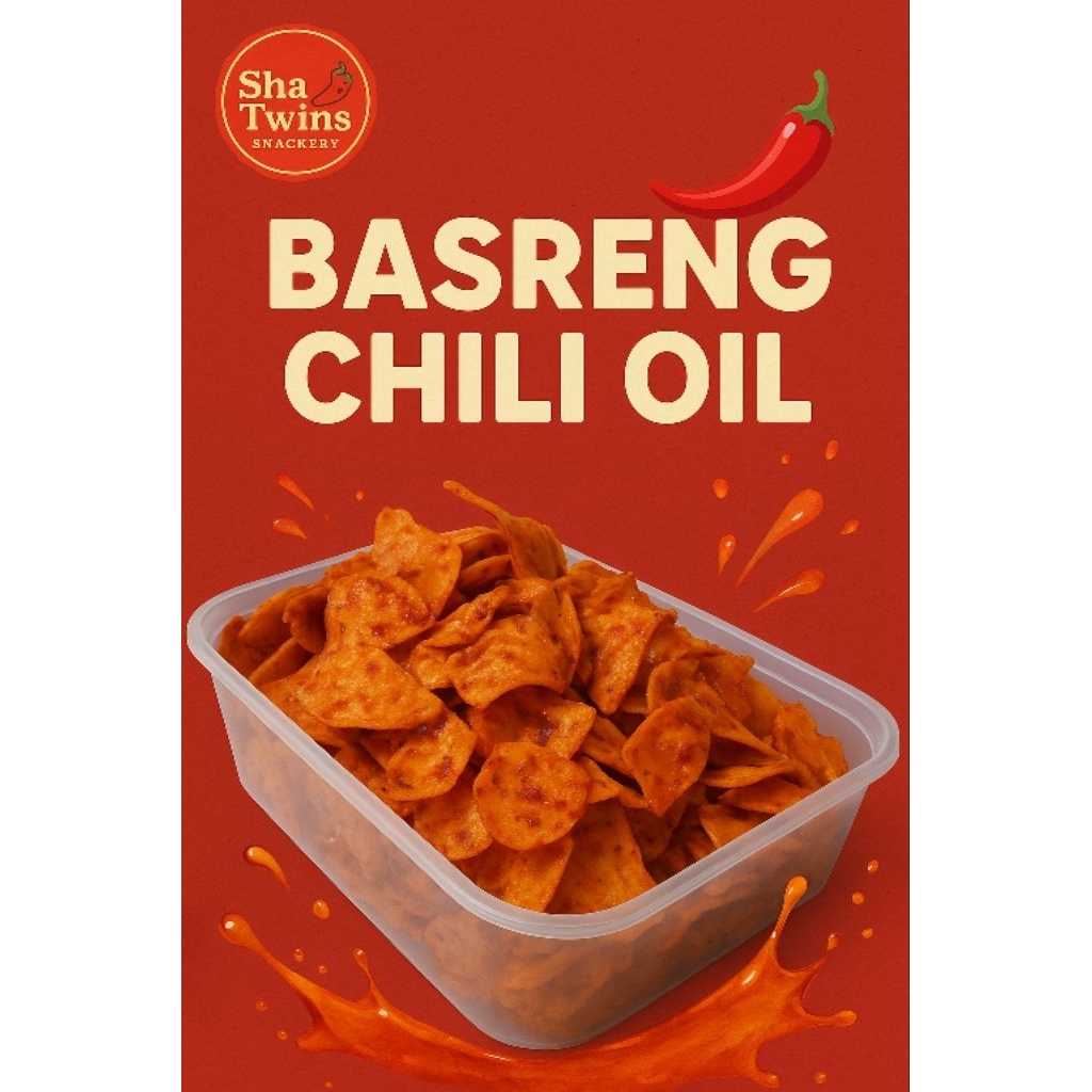 

[BEST SELLER] Basreng Chili Oil ShaTwins | Snack Pedas Renyah Gurih Nagih Kemasan Box 200gr
