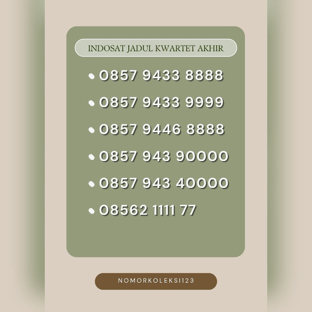 Nomor Cantik Indosat jadul 8888,9999,0000 Nomor cantik kwartet