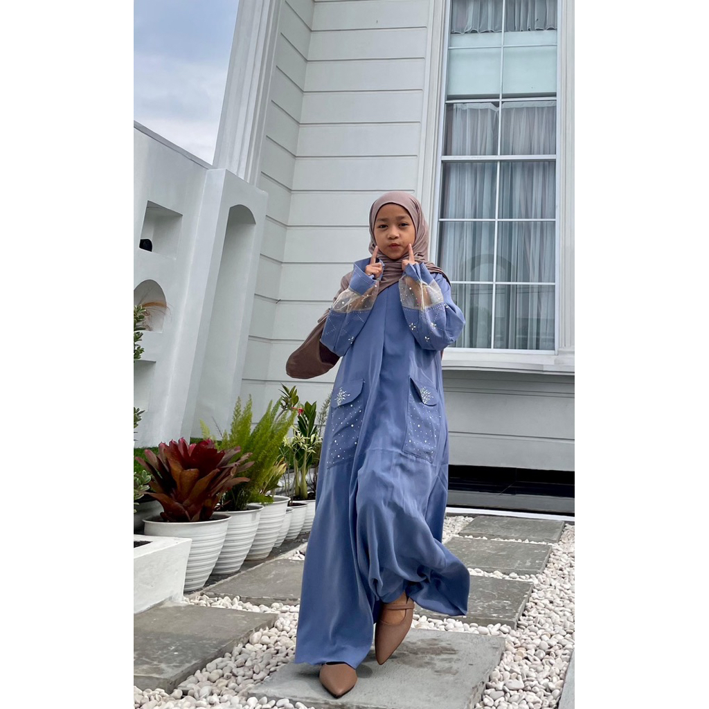 DISKON ABAYA HELWA ANAK KIDS SWAROSKI PREMIUM MEWAH/ABAYA KIDS GAMIS ANAK COUPLE/ABAYA ANAK COUPLE