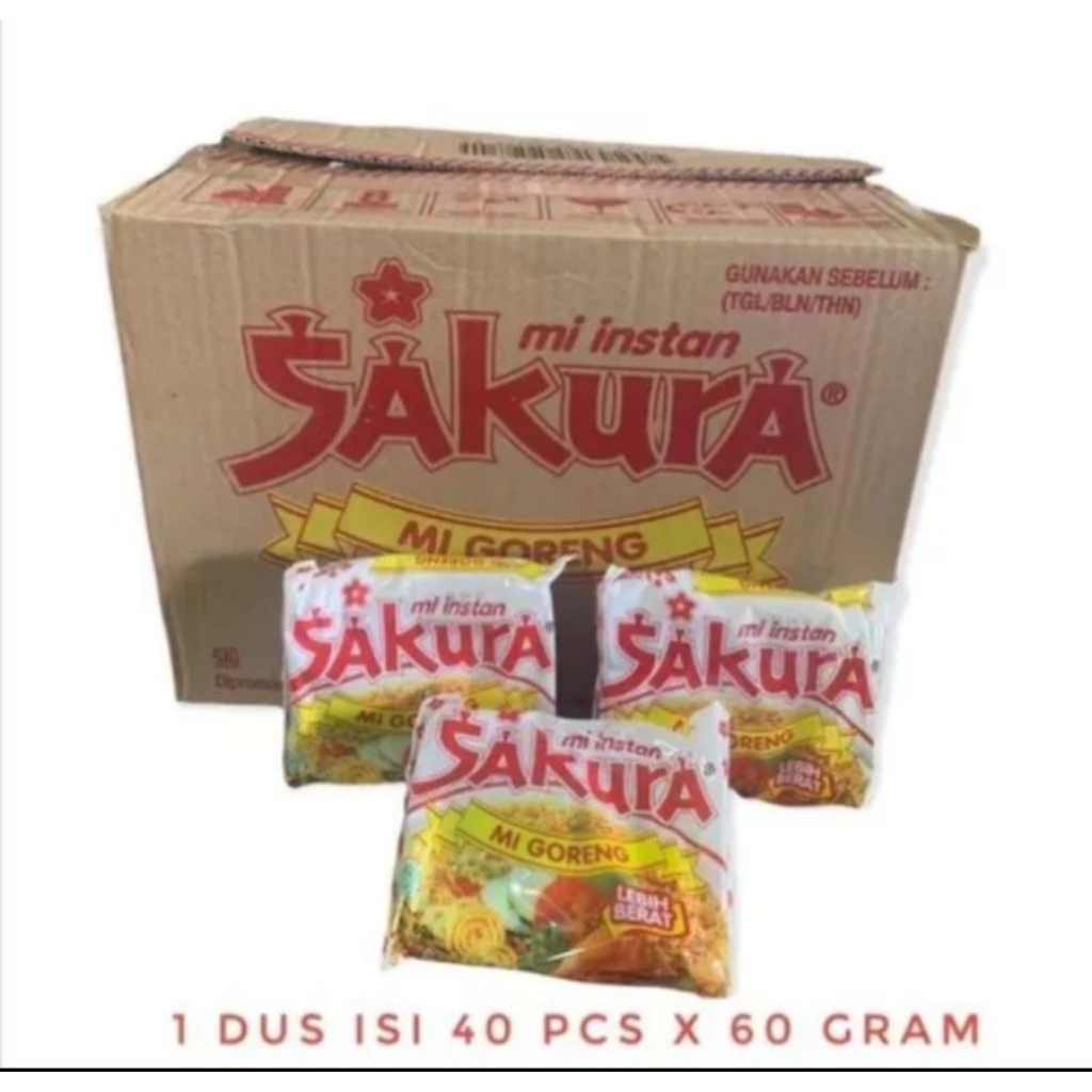 

Mie Instan Sakura Mie Goreng 60 gram [ 1 Dus isi 40 Pcs ]
