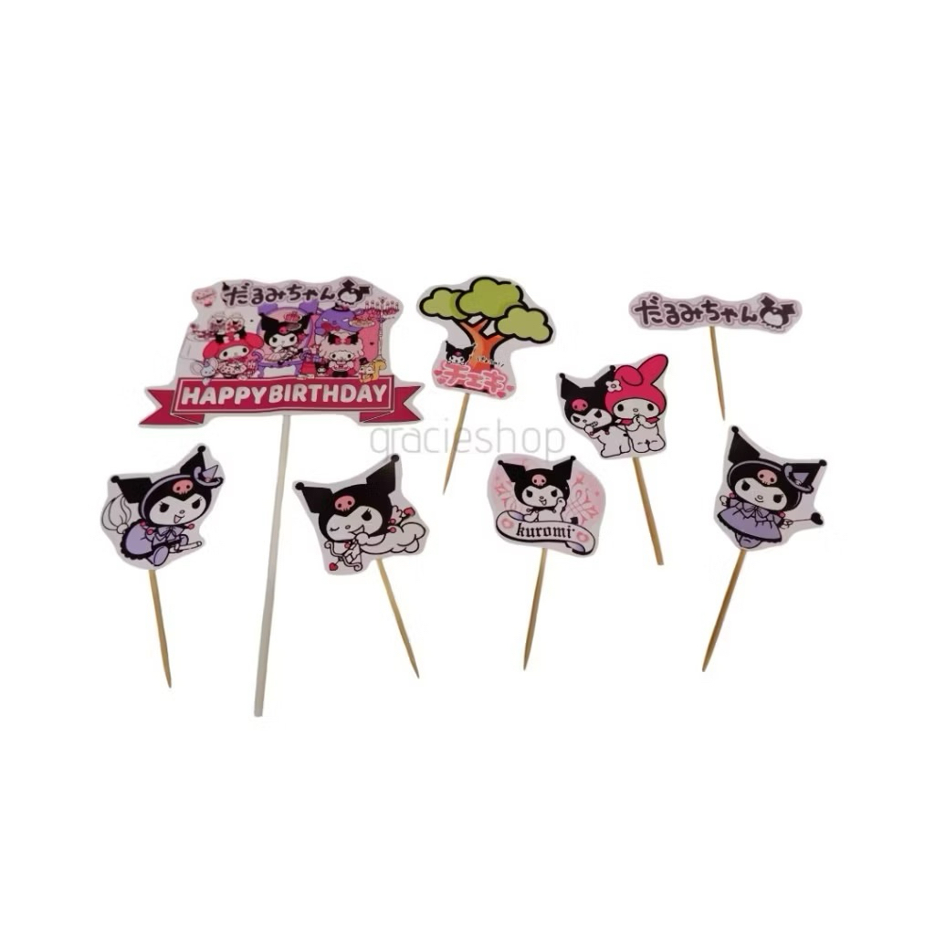 Cake Topper Kuromi / Cake Topper Ultah / Topper Kue Ultah / Cake Topper / Topper Kue