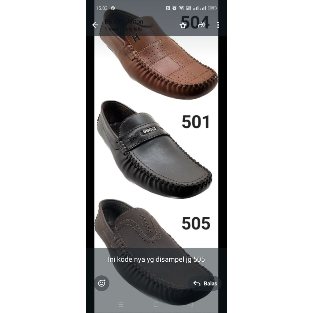 sepatu kulit pansus pria slip on