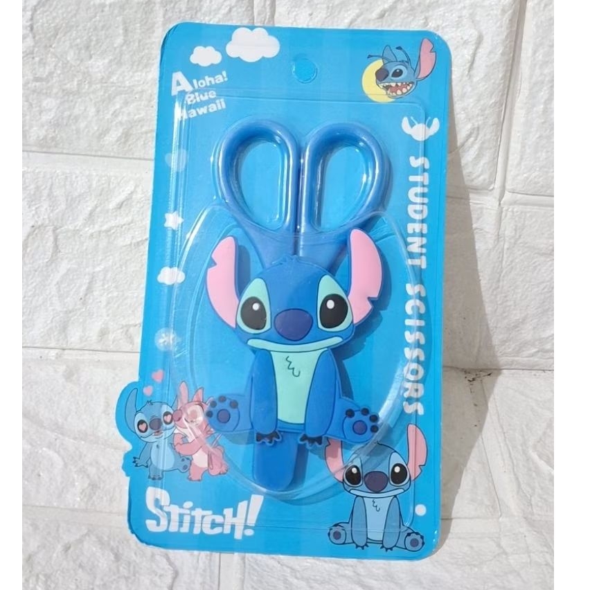 

gunting stitch scissors motif karakter stitch biru alat pemotong kertas atk alat tulis kantor sekolah kuliah anak