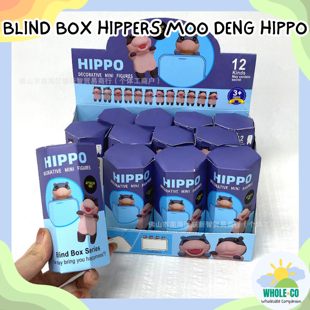 Blind Box Hippers Hippo Moo Deng Premium Mini Figures Viral Hewan Kuda Nil Mystery Handphone Lucu Un