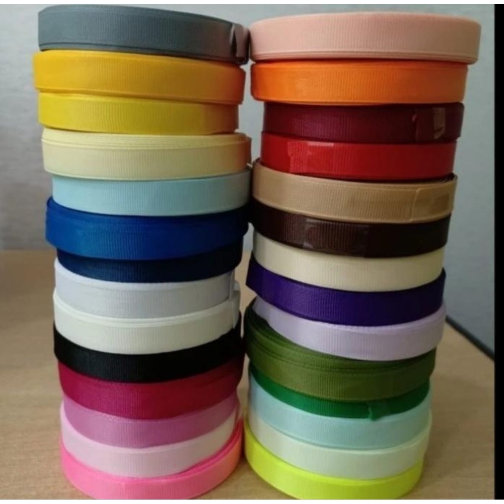 

( 1 ROLL ) Pita grosgrain 1/2 inch (1.2 cm) Per ROLL - Pita salur grossgrain 18 mtr / 20 yard