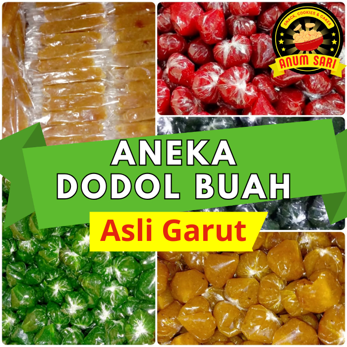 

ANEKA DODOL BUAH ASLI GARUT / Nanas, Melon, Sirsak, Anggur, Stroberi / Manis Legit Kenyal - Anum Sari