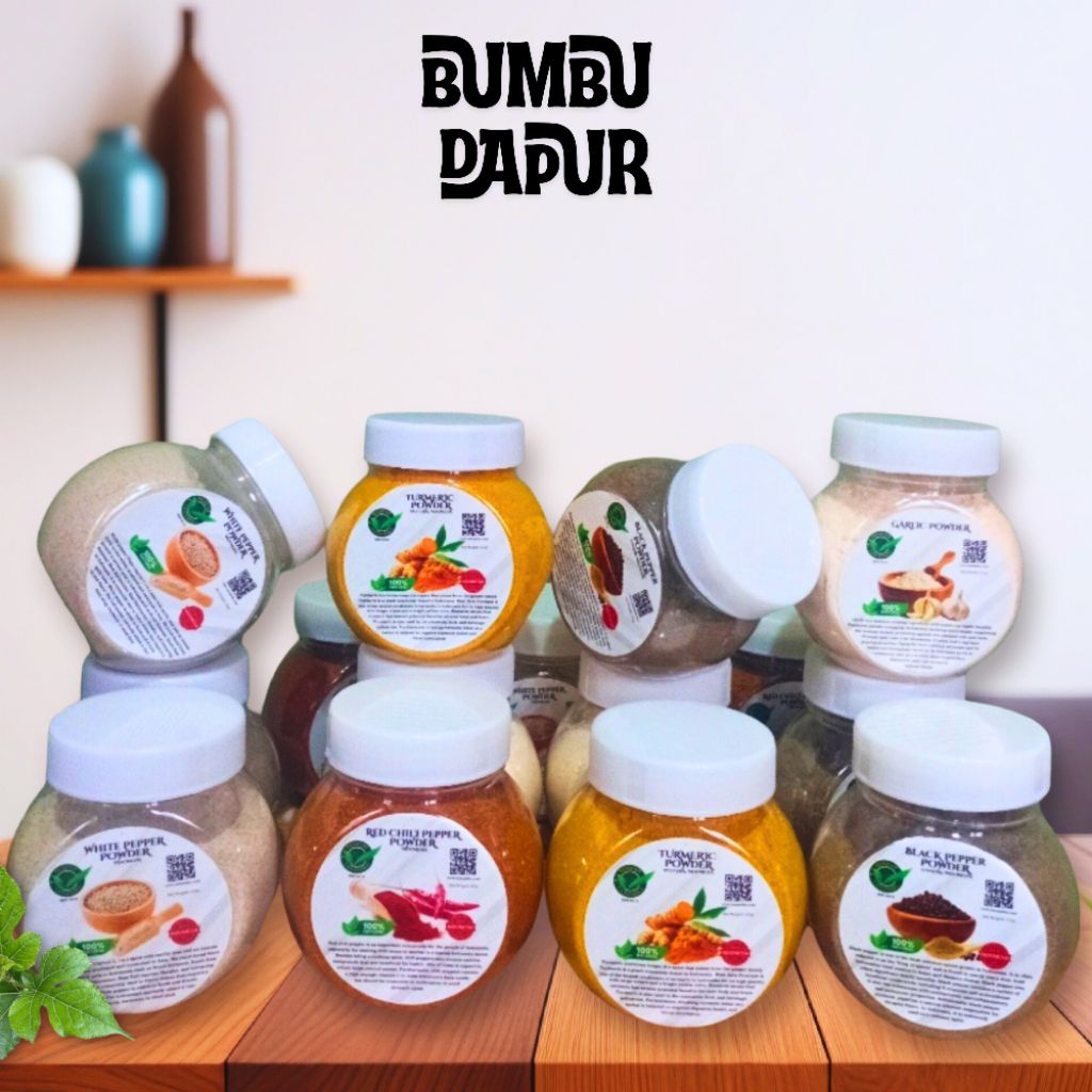 

Bumbu Masak 100 gram Bubuk Kunyit Lada Hitam Lada Putih Bawang Putih Bumbu Dapur Bubuk Premium