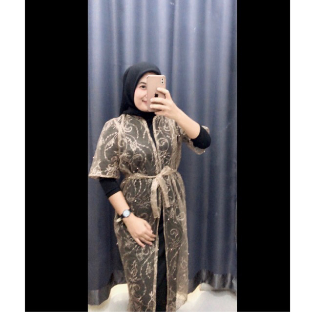 Outer Tunik Brokat Tille / Outer Kondangan Baju Kondangan