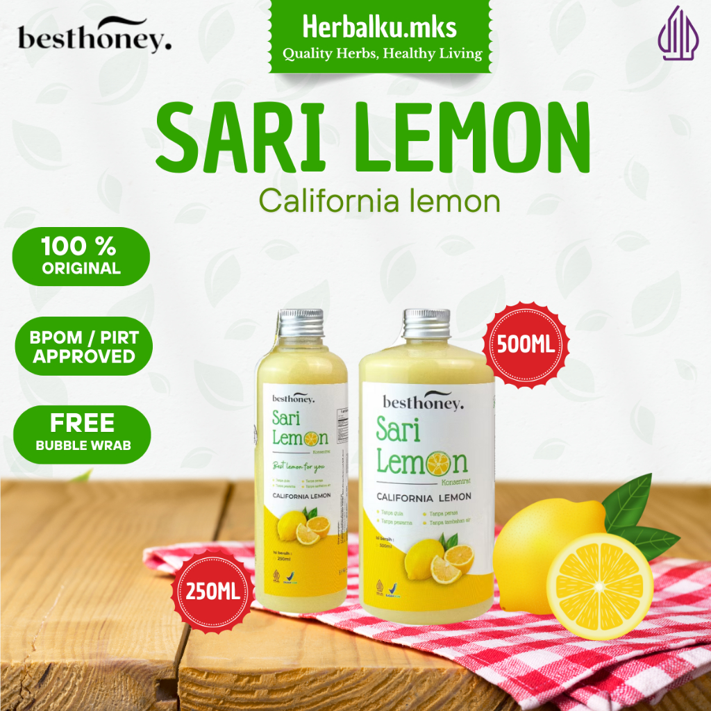 

Best Honey Sari Lemon Asli 250ml 500ml - Perasan Lemon Murni Tanpa Campuran