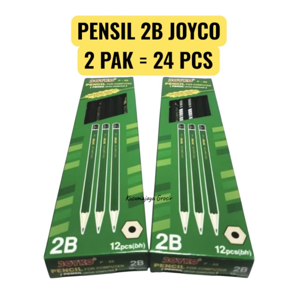 

Paket 2 pak Pensil joyco isi 24 pcs 2B komputer