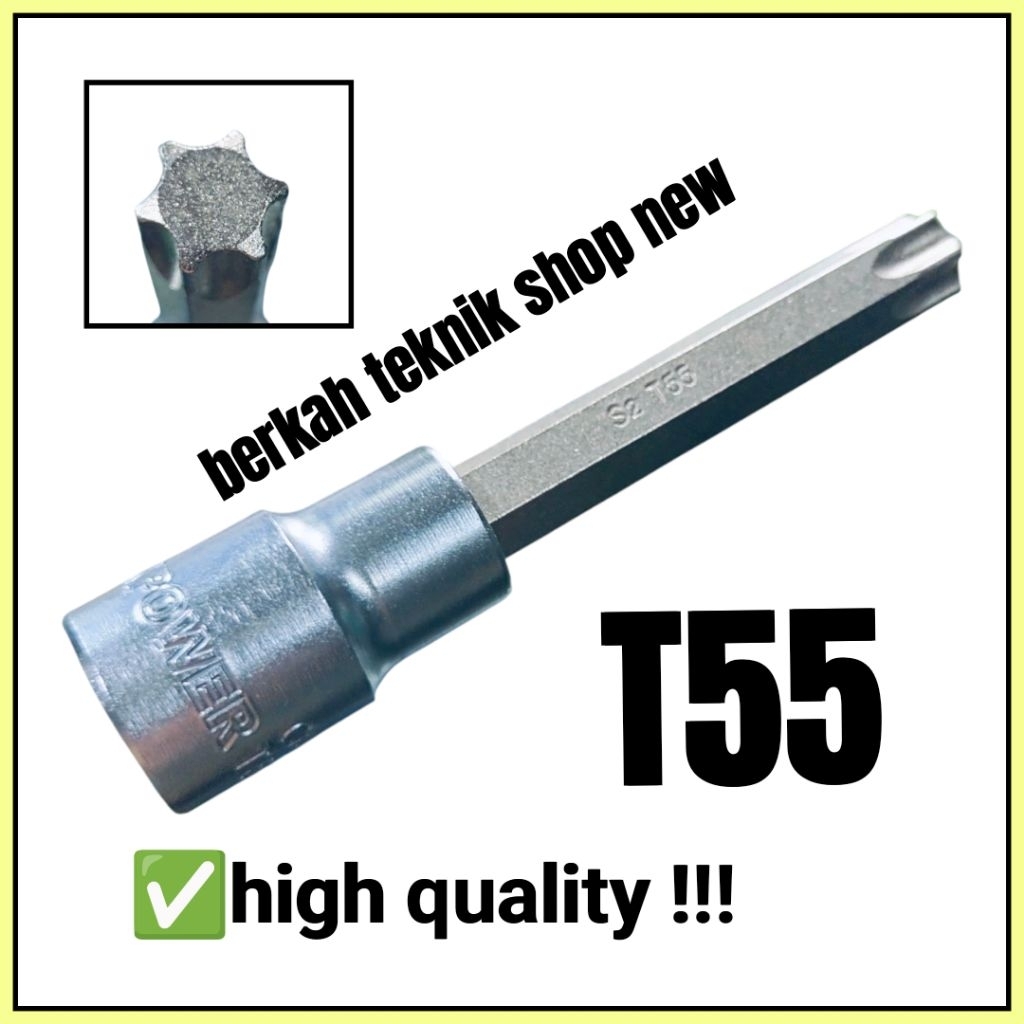 MATA SOCK BINTANG T55 PANJANG MAX POWER Kunci shock T 55 long panjang sok bintang cakram motor kunci