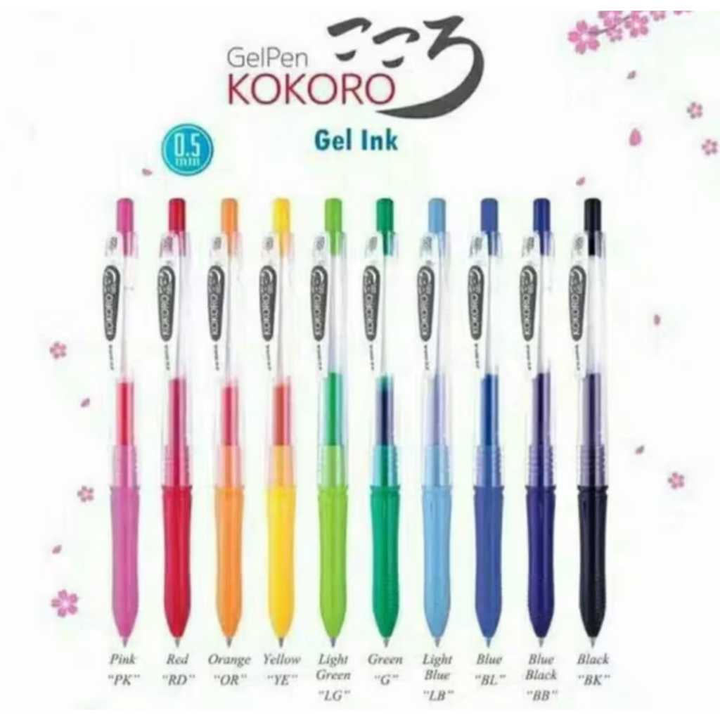 

Pulpen Gel Kokoro Zebra 0,5 Mm Berbagai Warna