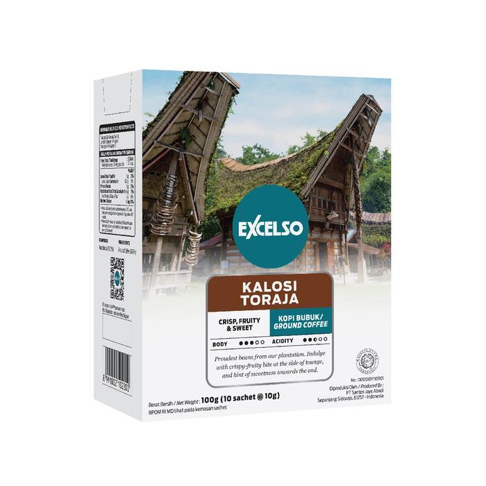 

Excelso Kopi Single Serving Kalosi Toraja Folding Box Bubuk 10 Sachet x 10gram Ground Coffee
