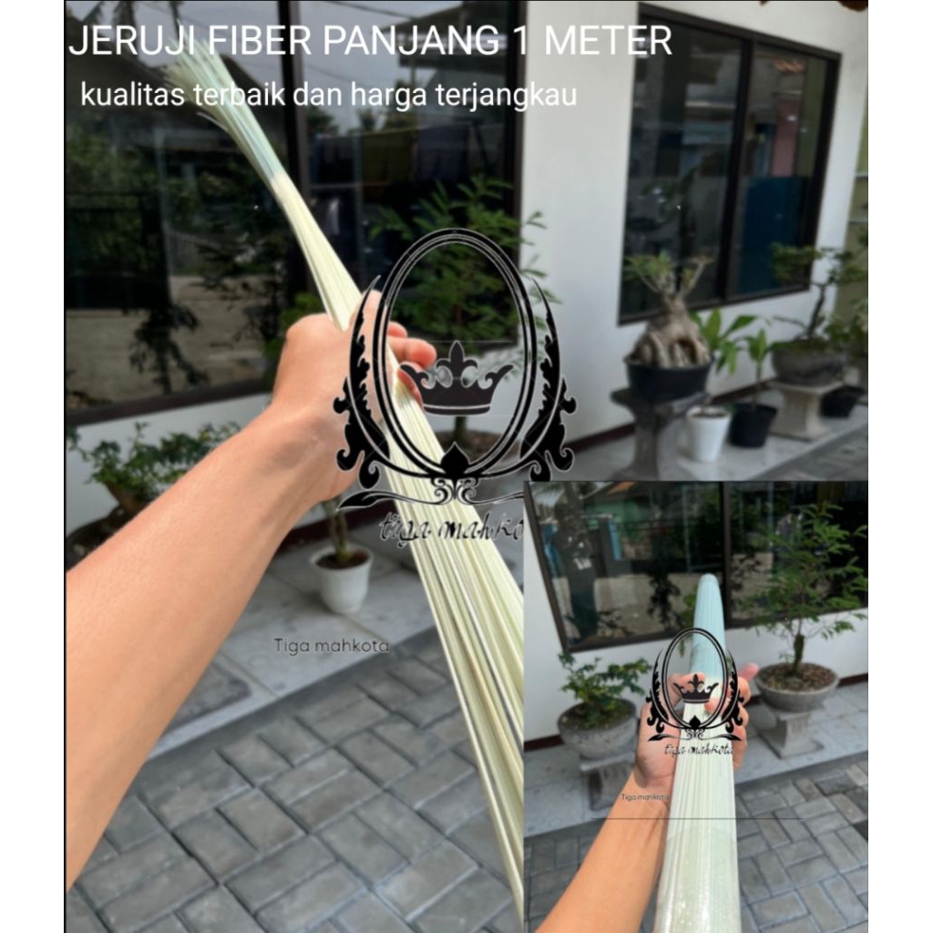 JERUJI FIBER  PUTIH SUSU PANJANG 1 MTR PERBATANG