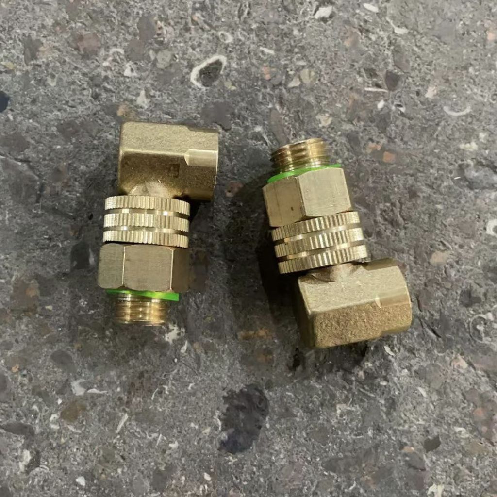 Sambungan Selang Nepel Gulungan Selang Anti Kusut Model L Kuningan Asli Konektor Swivel 1/4 inch M14