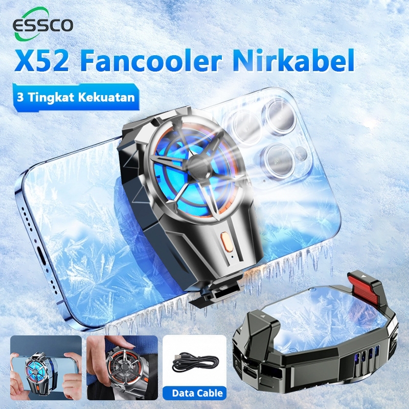 ESSCO Funcooler X52 Wirelss FanCooler Built In Baterai Gaming HP Cooler Radiator Clip-on FanCooler