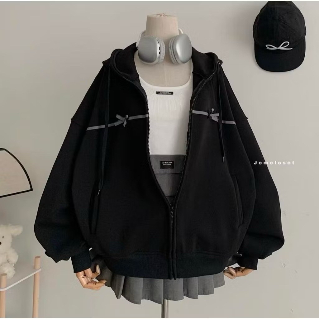 Y2K Sweater Hoodie Oversize Motif Pita Coquette Korean Style