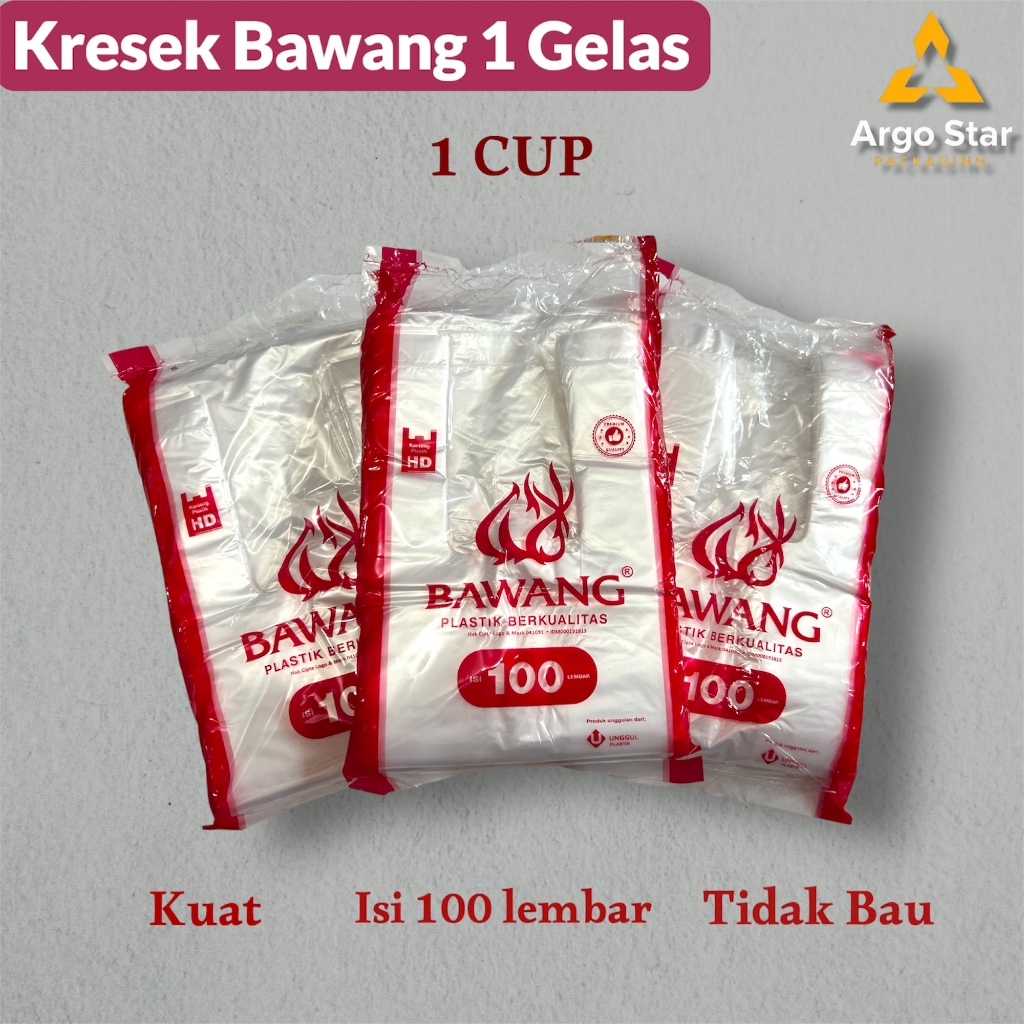Kresek Bawang Kresek Gelas 1 Cup up 8oz, 10oz 12oz 14oz  16oz 18oz 22oz Isi 100 lbr