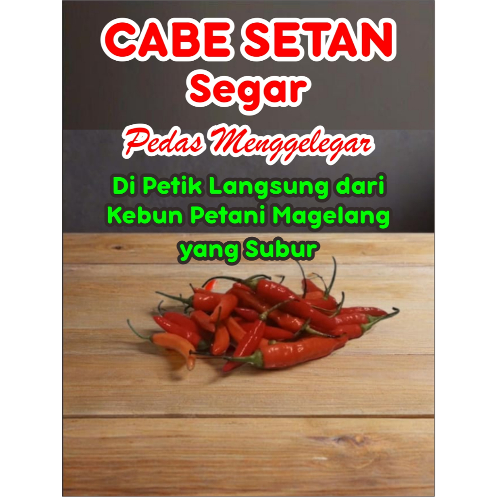 

Cabe Setan Segar 100 Gram – Bumbu Dapur Masakan Nusantara