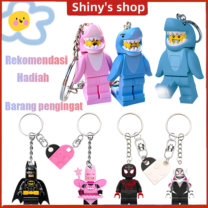 Couple Keychain Minifigure Shark/Gantungan Kunci Couple/Gantungan Kunci Couple Karakter Cute Keychai