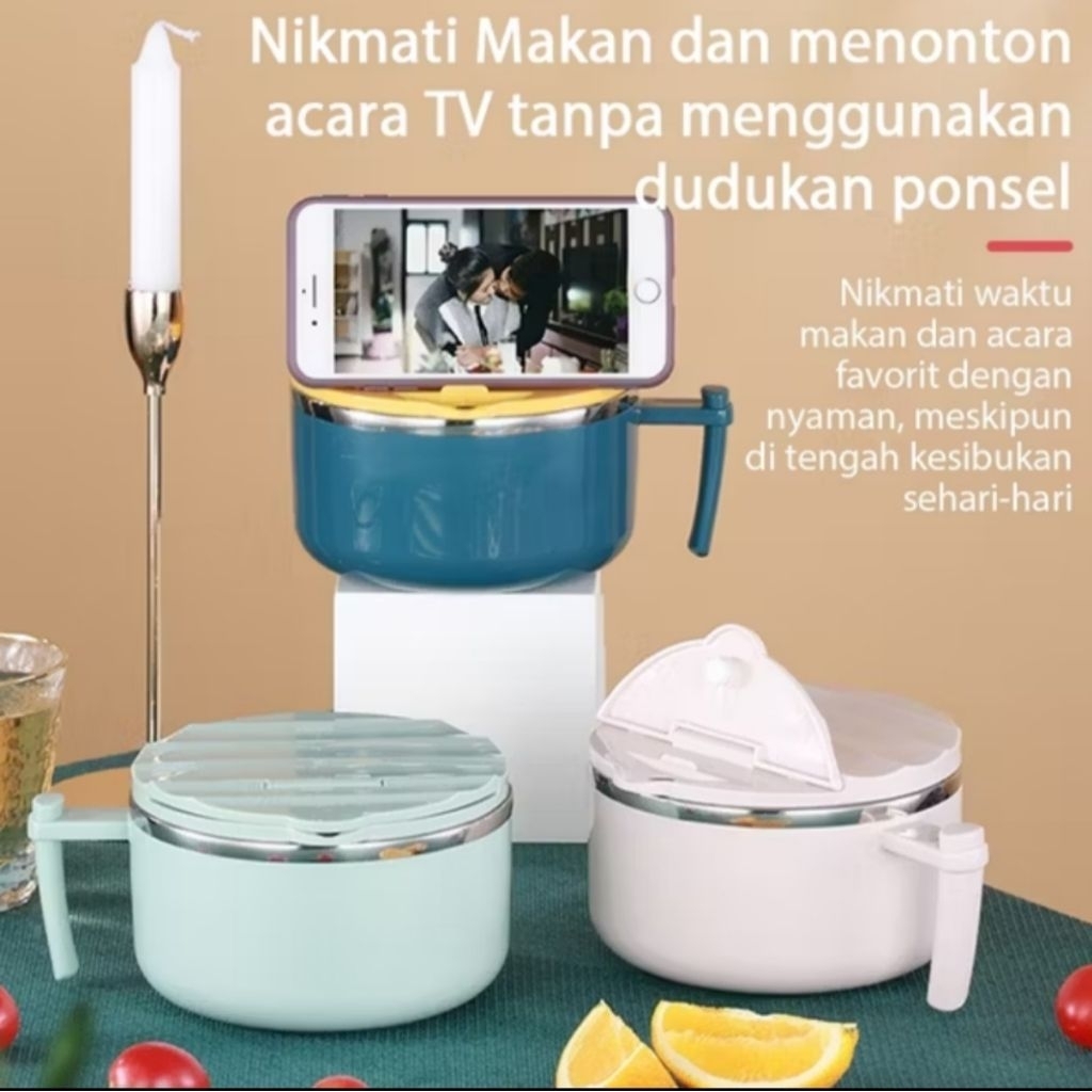 Mangkok sup anti bocor /mangkok stainless anti karat tahan panas