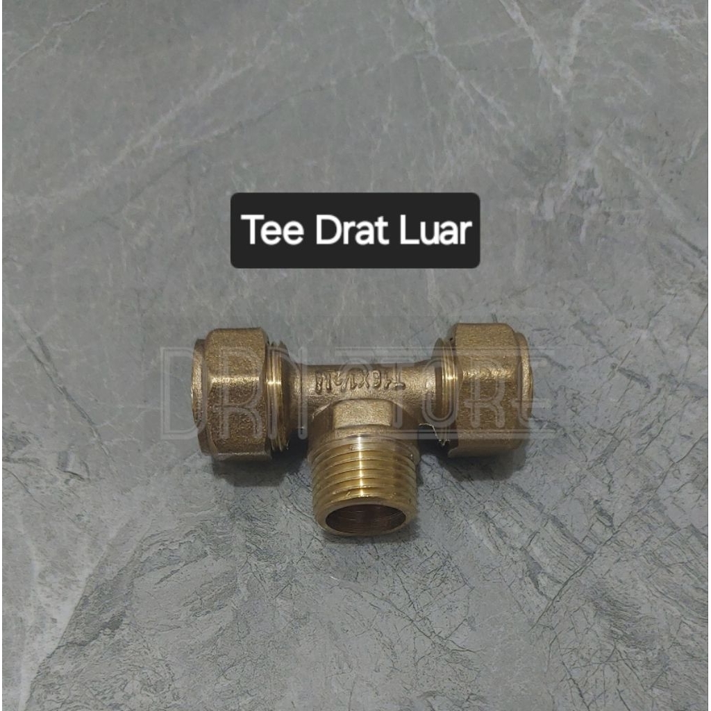 Tee Drat Luar/Tee Drat Kuningan/T drat luar/Fitting/Sambungan air panas/1/2 inch