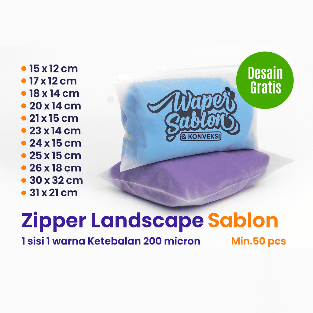 Custom Ziplock Bag – Zipper Bag Sablon Transparan Doff untuk Penyimpanan