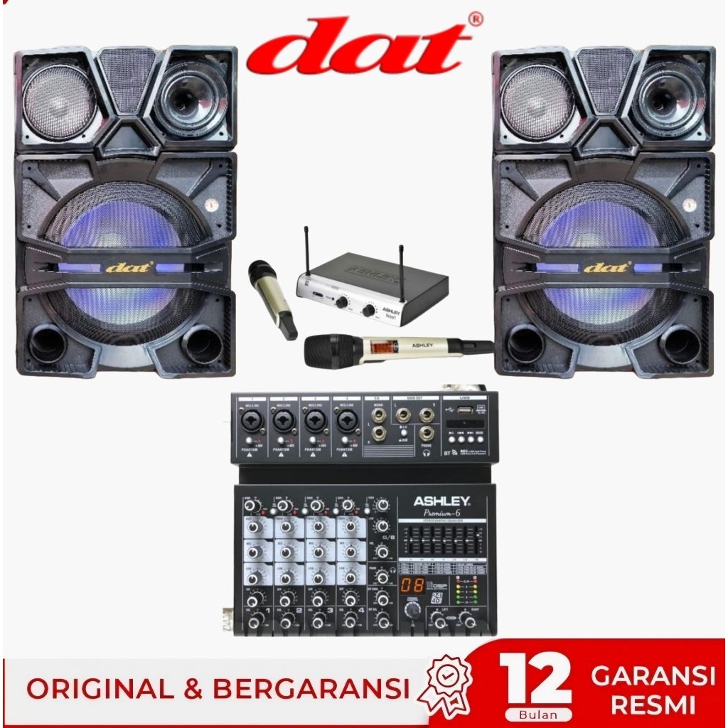 Paket speaker aktif pasif 18 inch dat dx181 mic wireless home theater