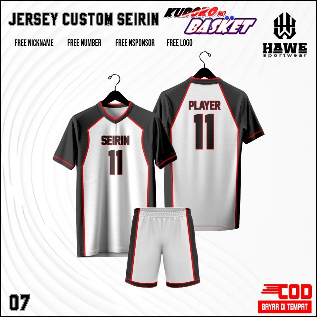 JERSEY CUSTOM ANIME  KUROKO BASKET 07 TERBARU  2025 Premium Gratis Pasang Nama