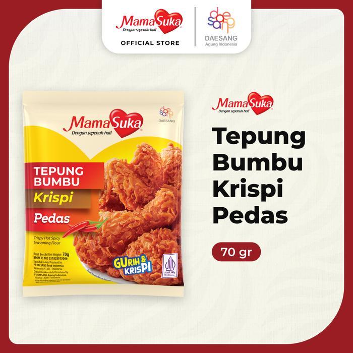 

MamaSuka - Tepung Bumbu Krispi Pedas 70gr (Harga 1 Pak = 2Rcg = 20pcs)