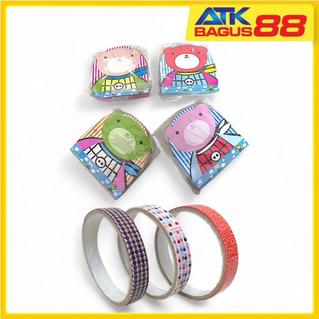 

1 pcs Isolasi Kado (Dus) Motif Lucu / Decorative Tape / Washi Tape untuk Hiasan & Bungkus Hadiah