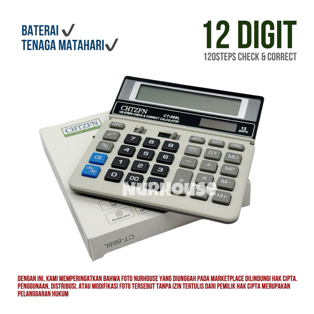 

Kalkulator Dagang Calculator Electronic 12 Digit CHTZFN 868L kalkulator Check & Correct