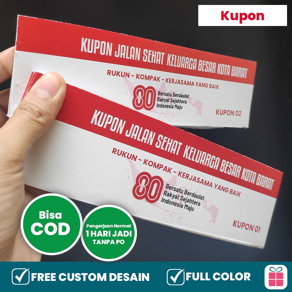 Kupon Undian All Event Acara Kemerdekaan 17 Agustusan, Jalan Sehat/Santai, Bazaar dll 1 Hari Jadi Fu