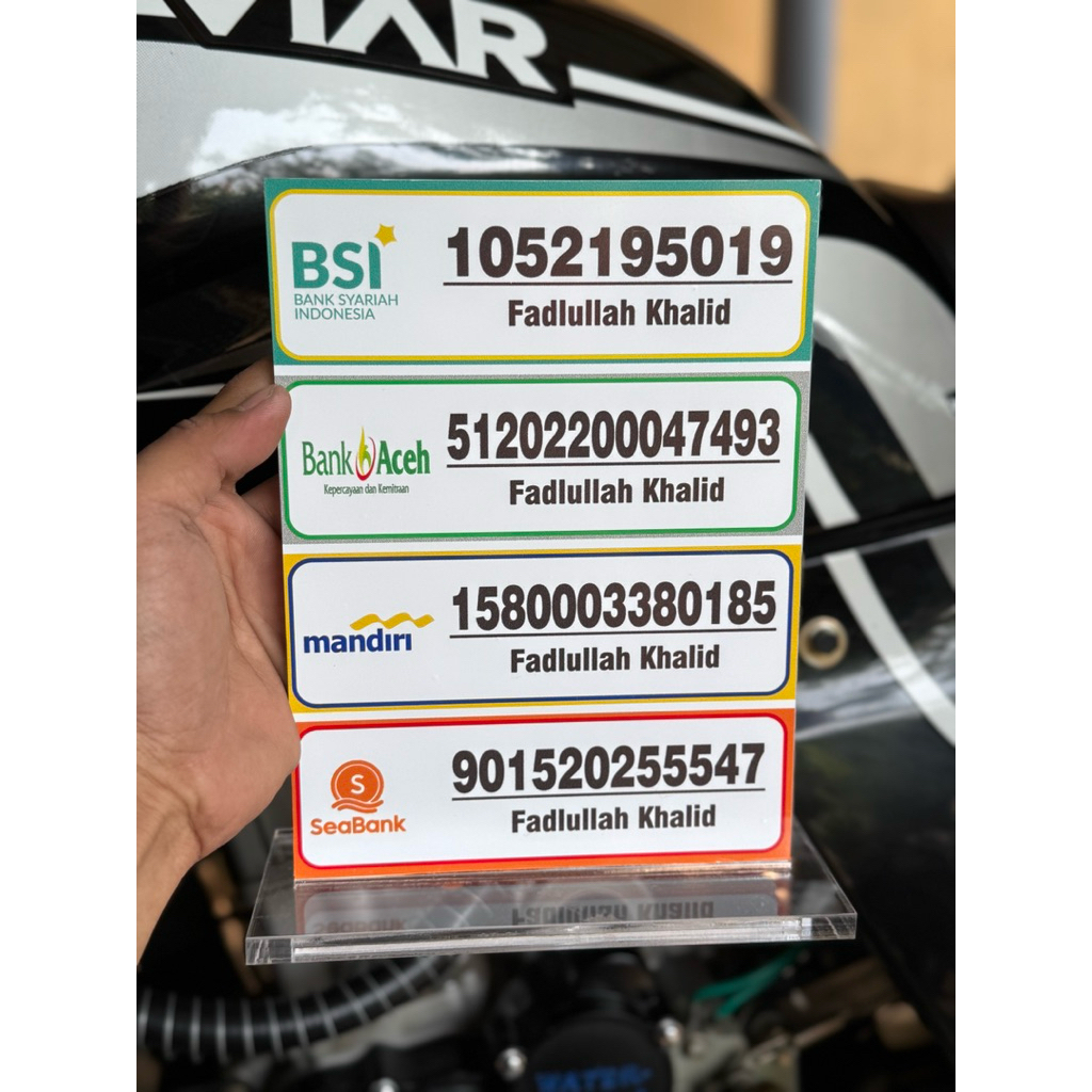 

BISA CUSTOM REKENING DLL PAPAN AKRILIK MEJA UKURAN 15x20cm BAHAN TEBAL BERKUALITAS