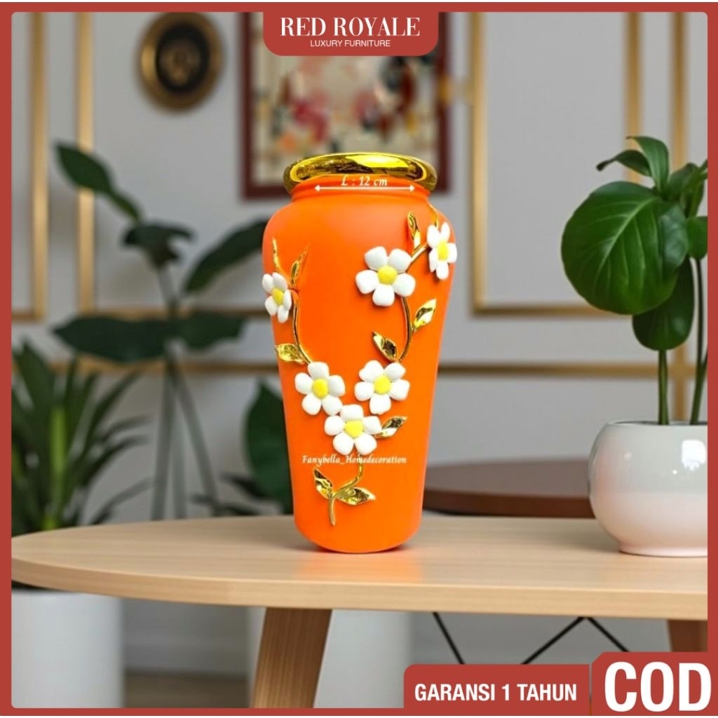 vas bunga keramik dekorasi hiasan ruang tamu aksesoris meja