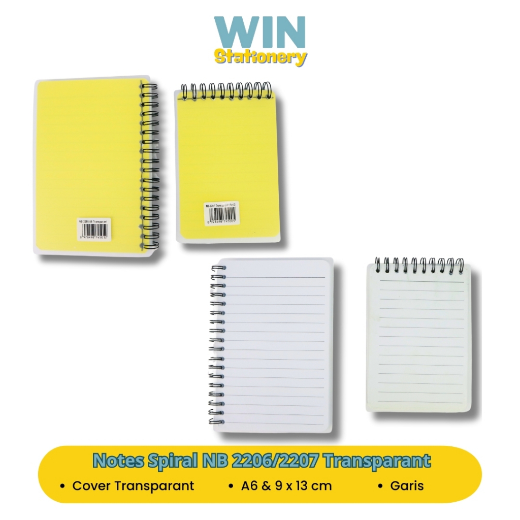 

Note Book Spiral Transparant Agenda Buku Catatan Motif Garis