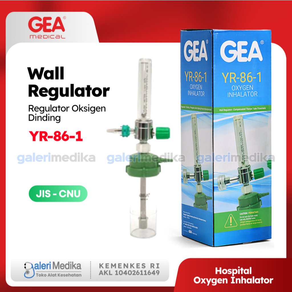 Regulator Oksigen Dinding JIS (CNU) GEA YR-86-1 - Oxygen Inhalator GEA YR-86-1 Regulator Oxygen JIS