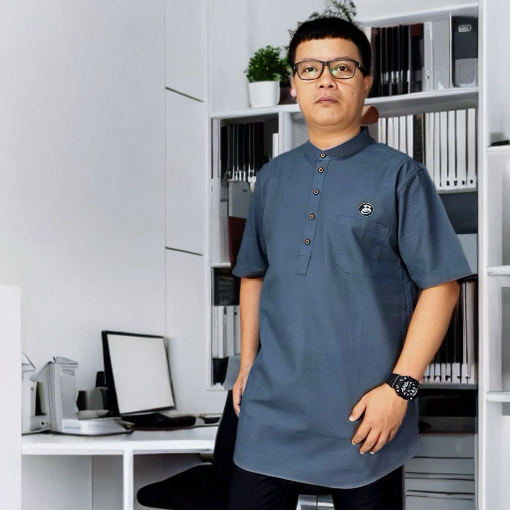 BAJU KOKO PRIA DEWASA LENGAN PENDEK | KURTA PRIA DEWASA  | CASUAL DAN SANTAI | BOUJEST koko versi up