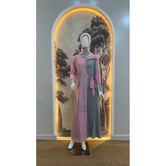 Gaun Arina | Gaun Batik Soft | Gaun Batik Simple | Gaun Batik Payet | Gaun Batik Elegant