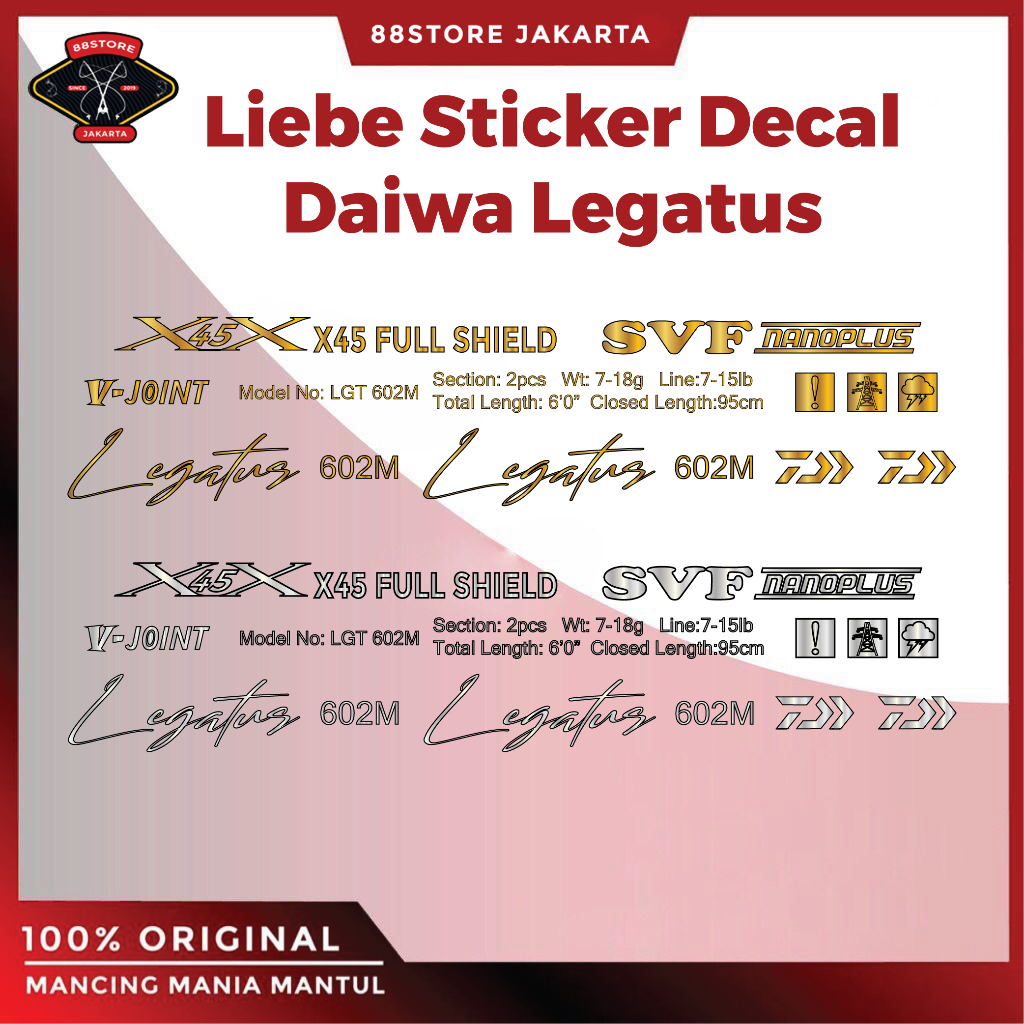 88StoreJakarta Liebe Sticker Decal Joran Daiwa Legatus