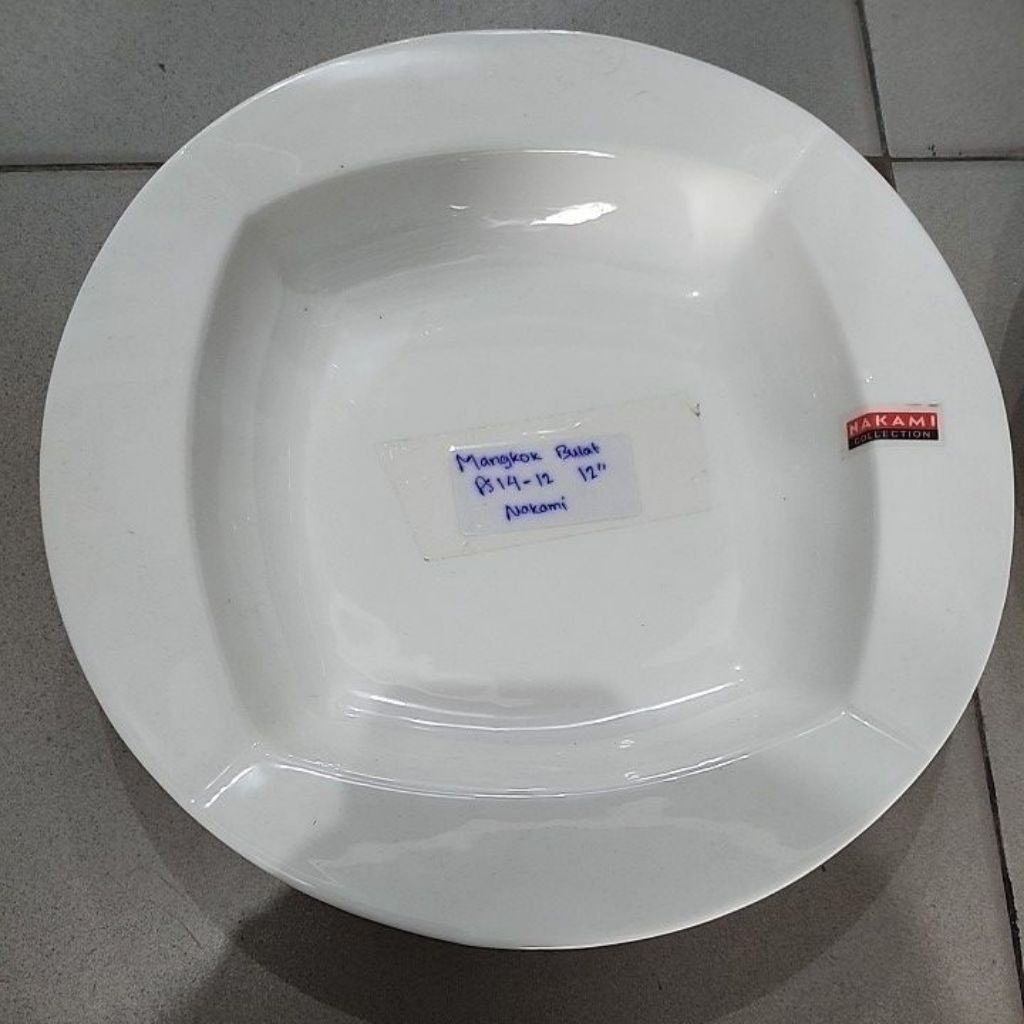 Piring Makan Segi Piring Sayur Segi Mangkok Bibir Piring Keramik Nakami ps14-12 ps14-10