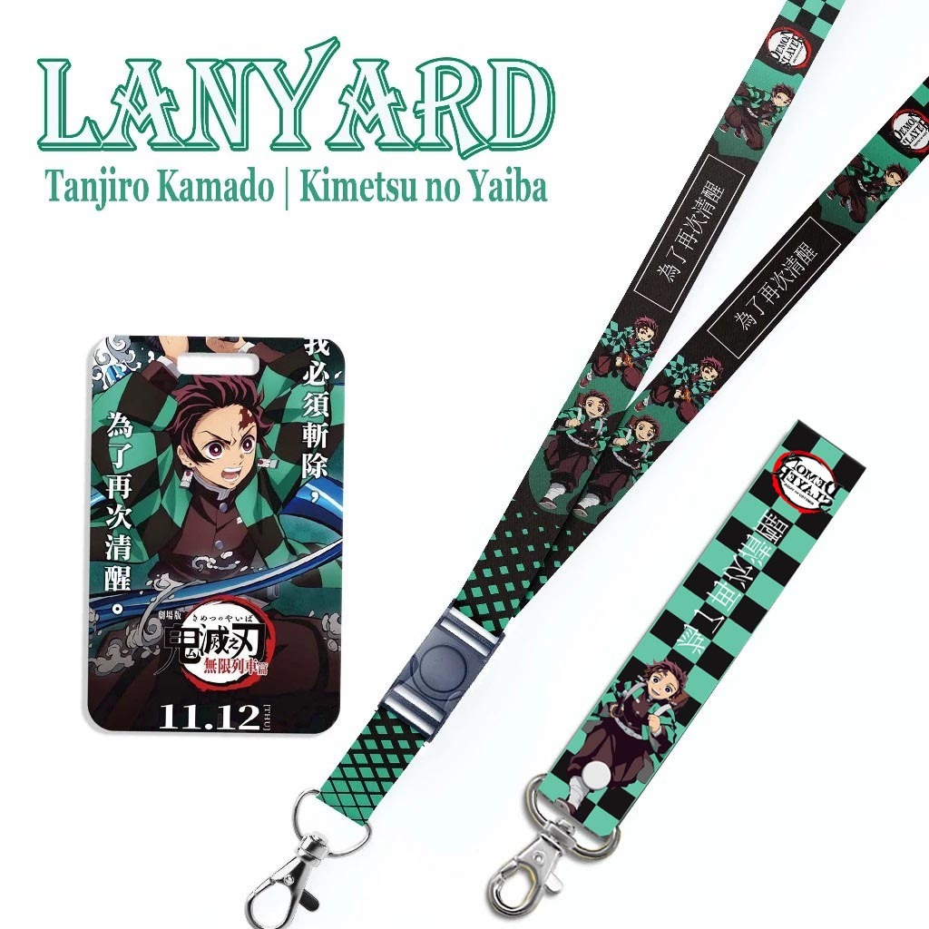 

STRAP LANYARD CARD HOLDER Demon Slayer Tanjiro Kamado ID Card Gantungan Kunci Handphone