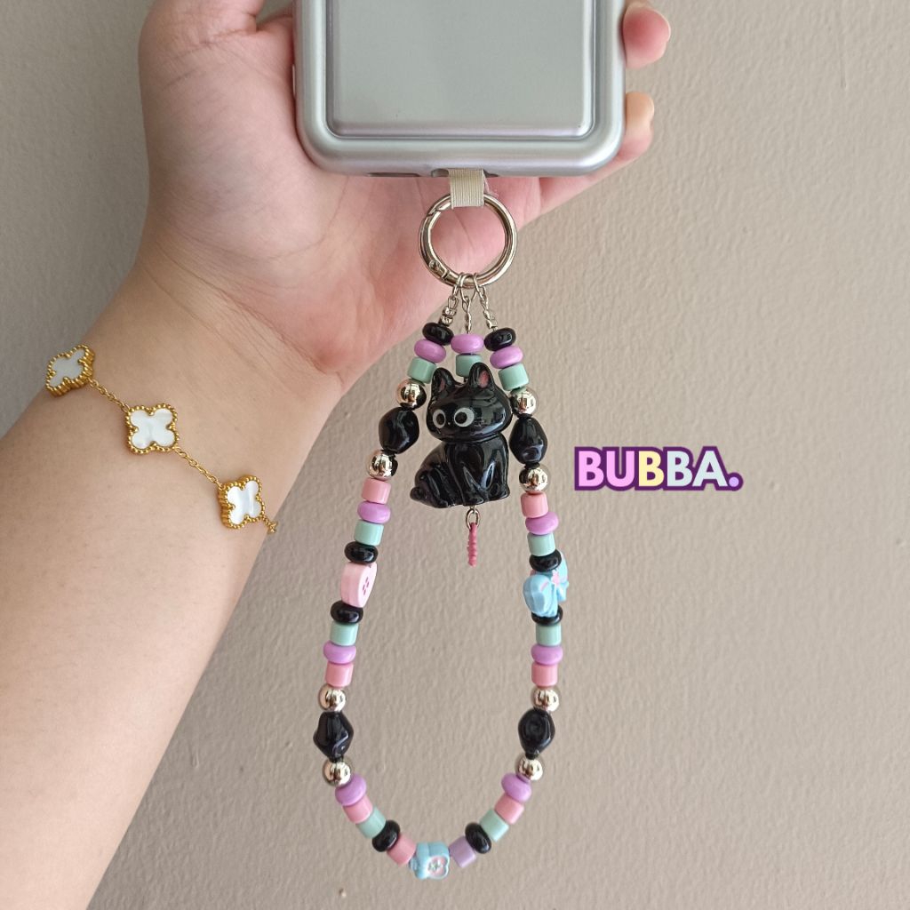 PHONE CHARM / PHONES STRAP / STRAP PHONE / GANTUNGAN HP /KEYCHAIN KUCING HITAM