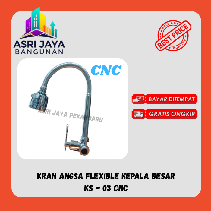 

Kran Angsa Flexible Kepala Besar KS - 03 CNC / Kran BCP Dinding - Tembok Fleksibel