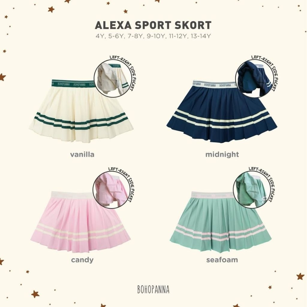 BOHOPANNA - ALEXA SPORT SKORT - Rok Anak Perempuan - Celana Rok Olahraga Anak