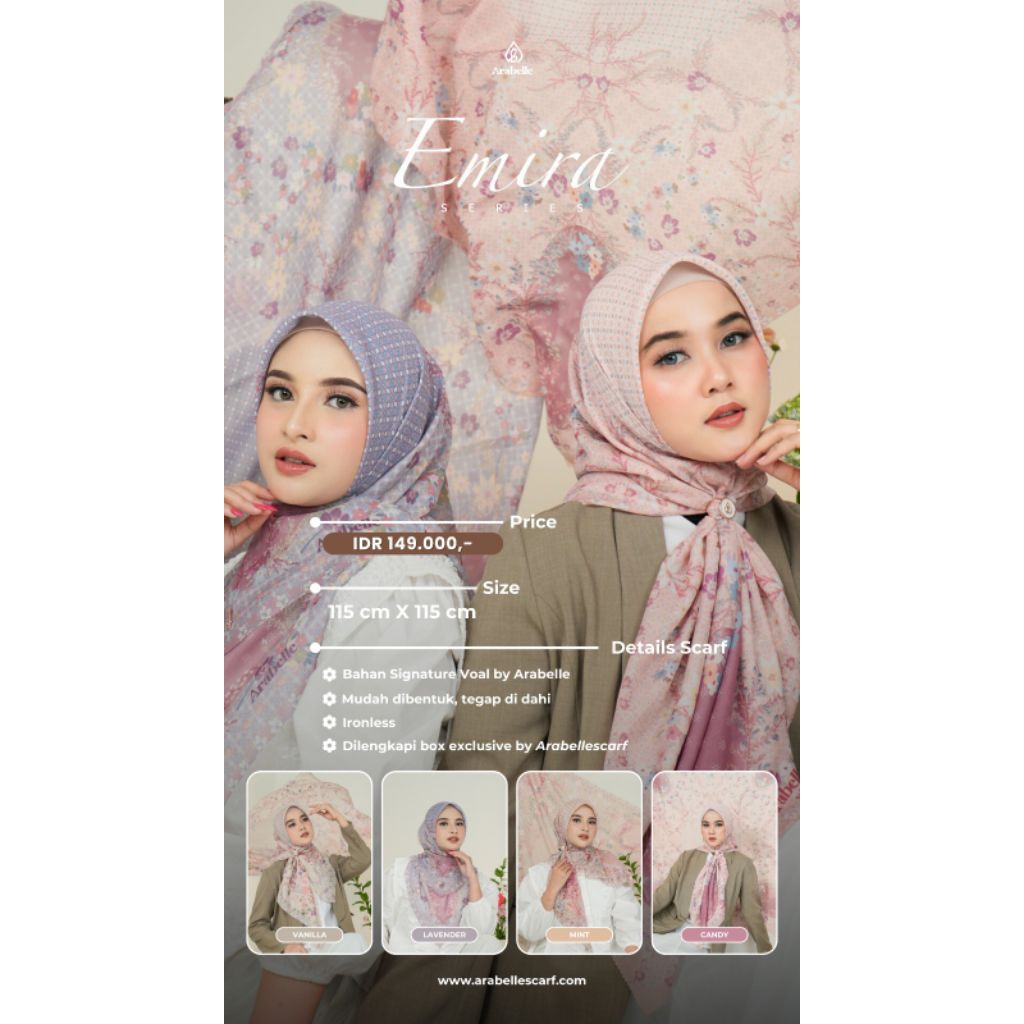 EMIRA SCARF BY ARABELLE FREE BOX & TAS √ Scarf premium √ scarf cantik √ scarf arabelle