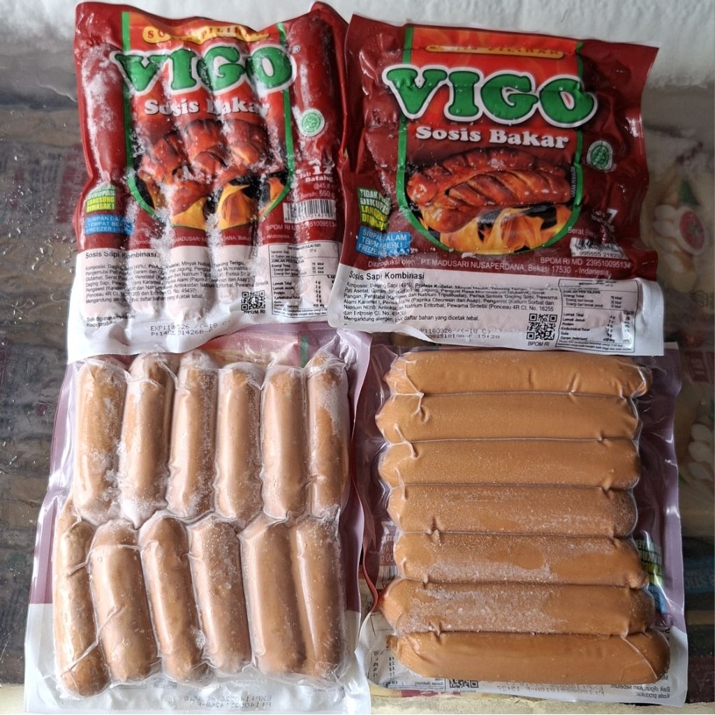 

Vigo Sosis Bakar Sapi isi 12 dan isi 7 / Sosis besar / sosis bakar murah / bekasi / sosis enak